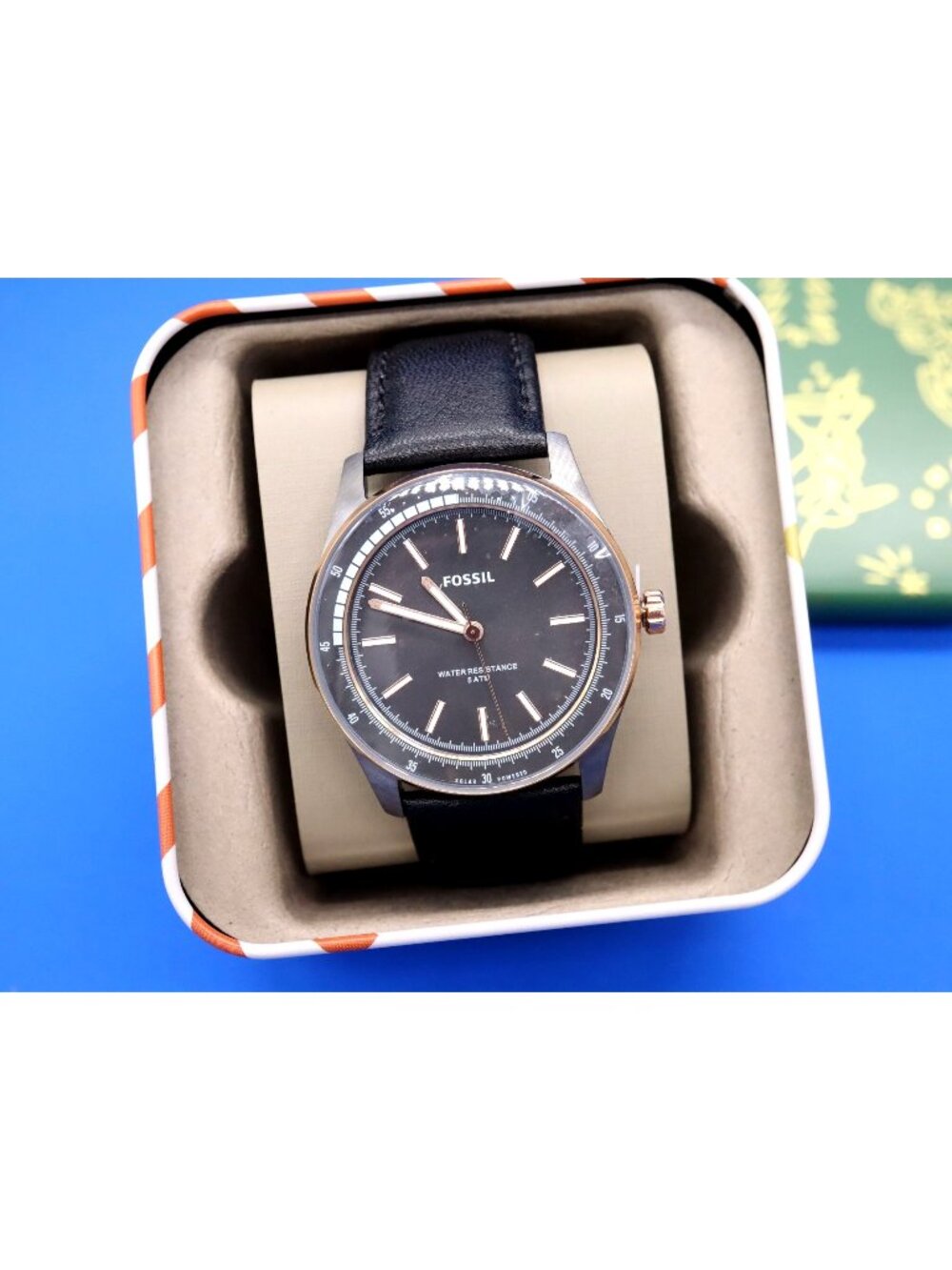 Fossil Sullivan Solar Men's Watch BQ2664 Black Leather Strap NWT